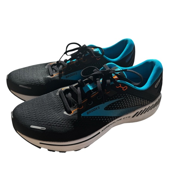 Brooks Other - Brooks Adrenaline GTS 22 Mens Running Shoes Black Blue Orange Size 11.5 EUC